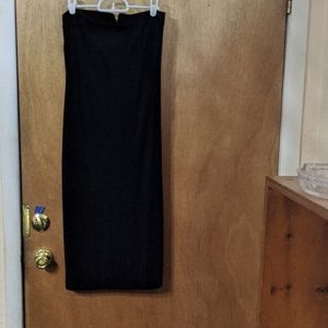 Black Strapless Midi